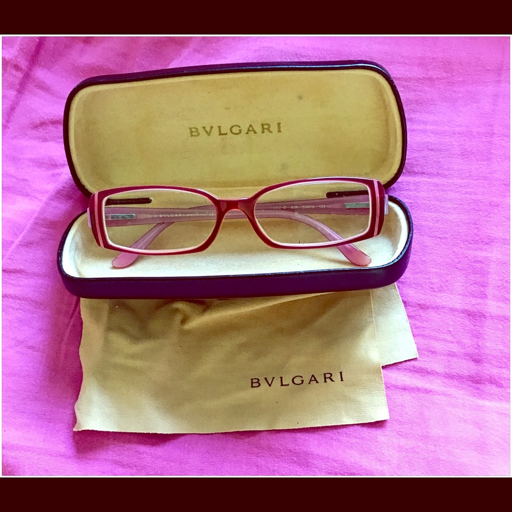 Bulgari Eyeglasses with original case and cloth.